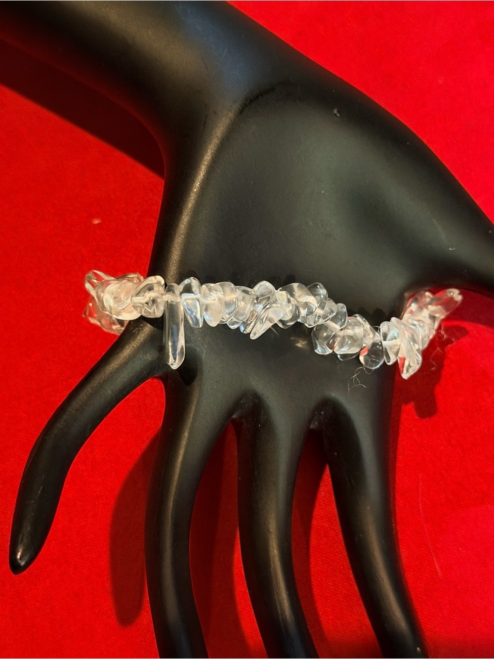 Clear Crystal Chip Stretch Bracelet for Women